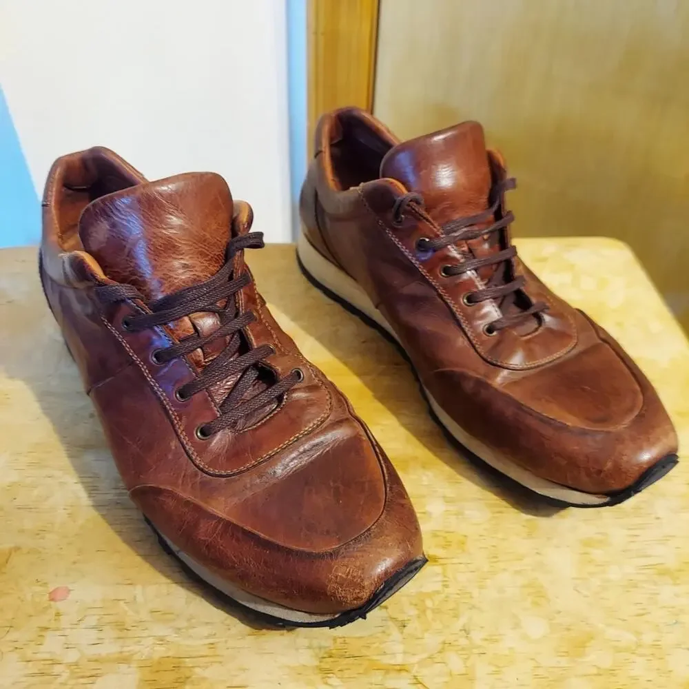 Benheart Baldi H900 Men's US 12 Brown Leather Lace Up Oxford Dress Sneaker Shoes
